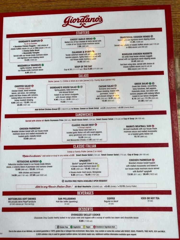 Giordano's - Fort Wayne, IN menu_pic