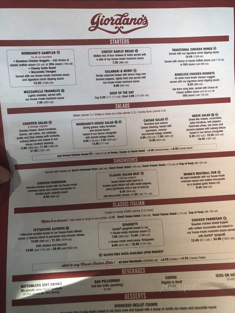 Giordano's - Fort Wayne, IN menu_pic