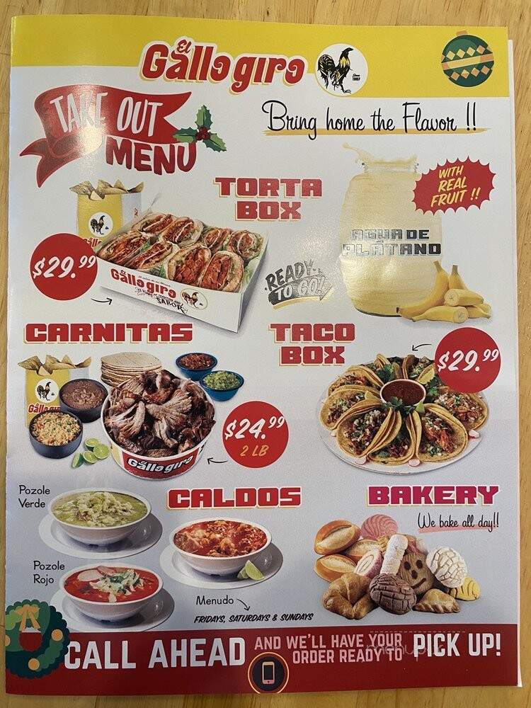 El Gallo Giro - Anaheim, CA menu_pic