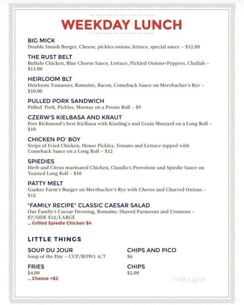 Merzbacher's - Philadelphia, PA menu_pic