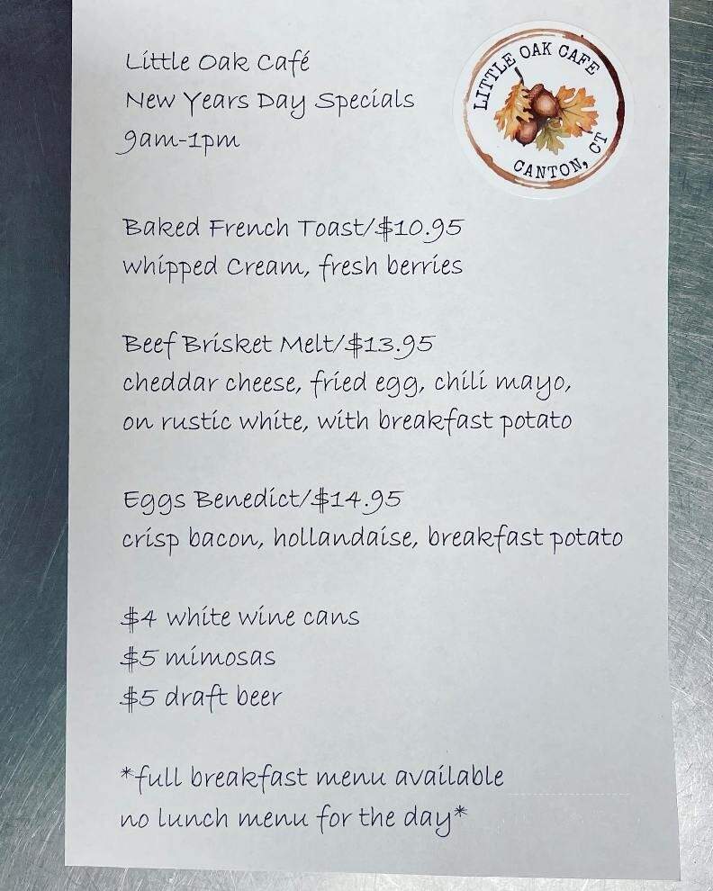 Little Oak Cafe - Canton, CT menu_pic