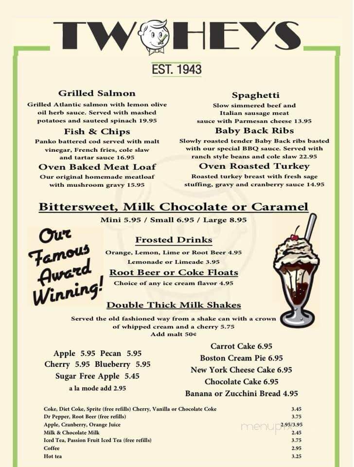 Twohey's Restaurant - South Pasadena, CA menu_pic