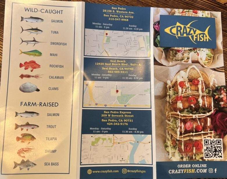 Crazy Fish Grill - Seal Beach, CA menu_pic
