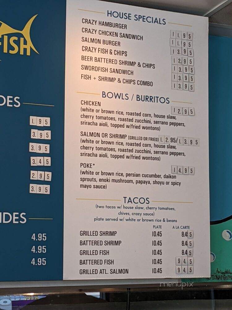 Crazy Fish Grill - Seal Beach, CA menu_pic