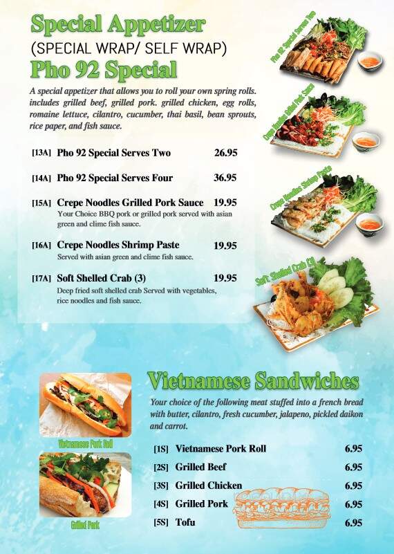Pho 92 DIA - Denver, CO menu_pic