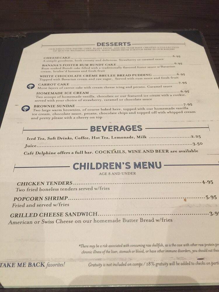 Cafe Delphine - Charenton, LA menu_pic