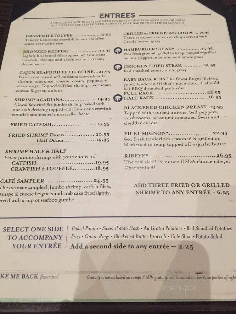 Cafe Delphine - Charenton, LA menu_pic