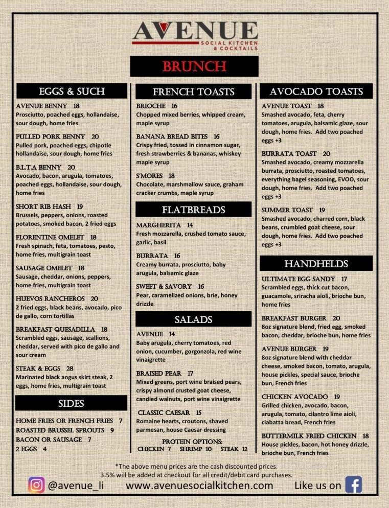 Avenue Social Kitchen & Cocktails - Bellmore, NY menu_pic
