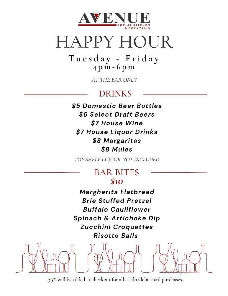 Avenue Social Kitchen & Cocktails - Bellmore, NY menu_pic