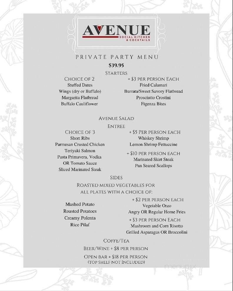 Avenue Social Kitchen & Cocktails - Bellmore, NY menu_pic