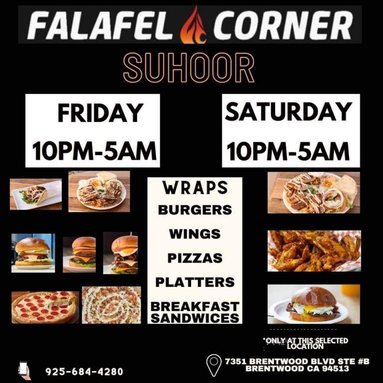 Falafel Corner - Brentwood, CA menu_pic