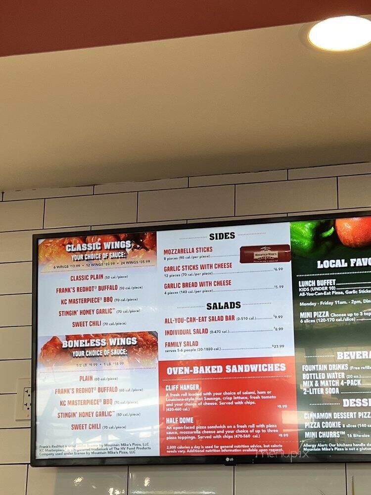Mountain Mike's Pizza - Upland, CA menu_pic