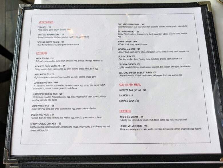 Yao - Dunwoody, GA menu_pic