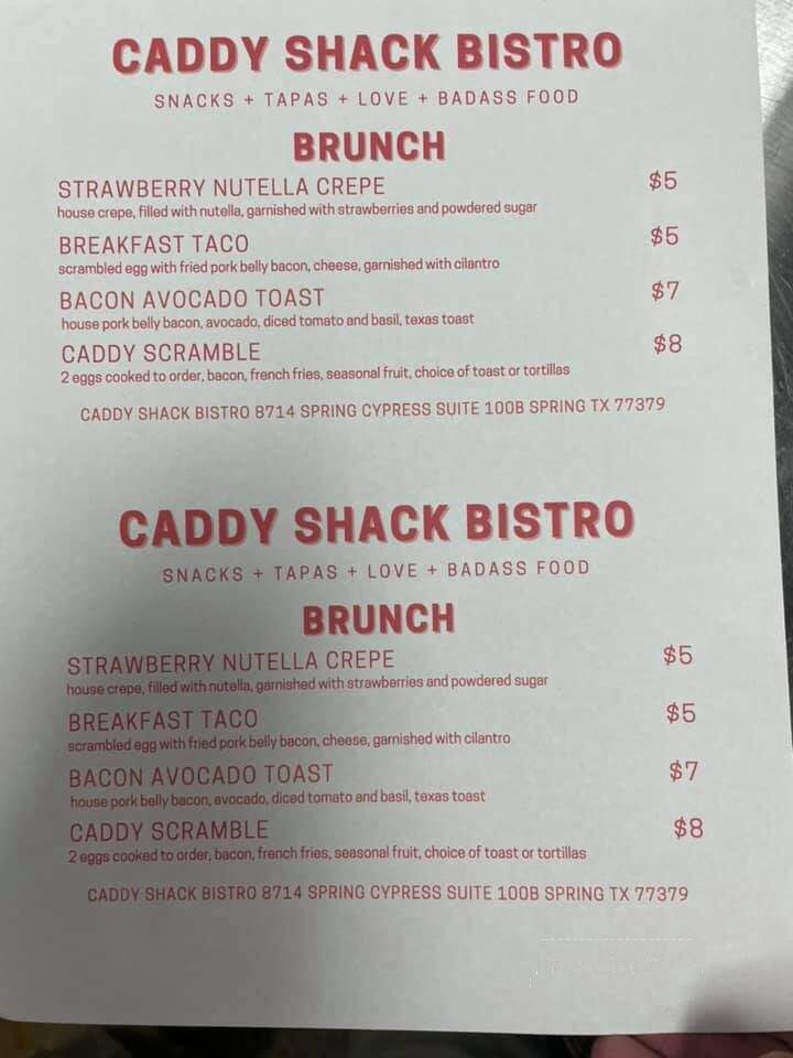 Caddy Shack - Spring, TX menu_pic