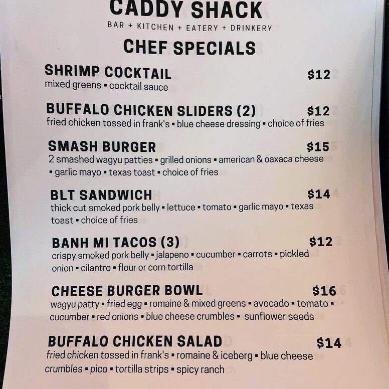 Caddy Shack - Spring, TX menu_pic