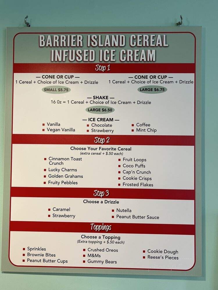 Barrier Island Burgers - Normandy Beach, NJ menu_pic