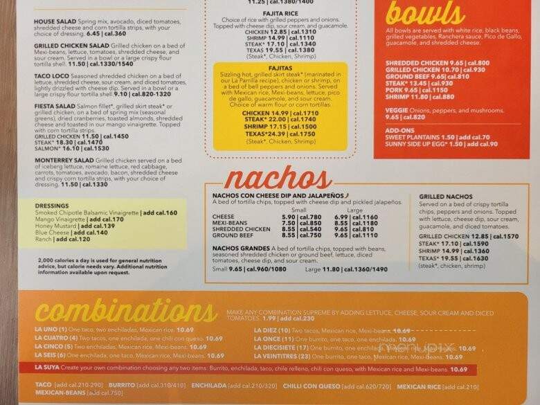 La Parrilla Mexican Restaurant - Sandy Springs, GA menu_pic