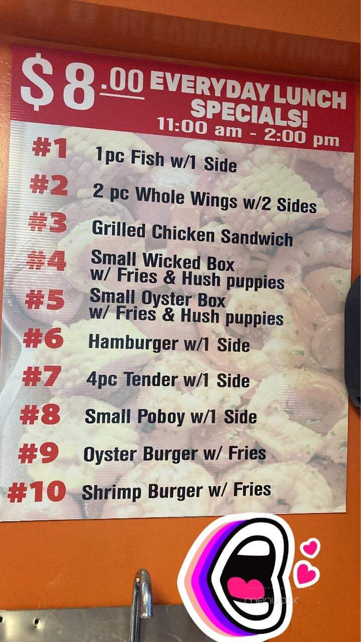Cudjo Seafood - Bayou La Batre, AL menu_pic