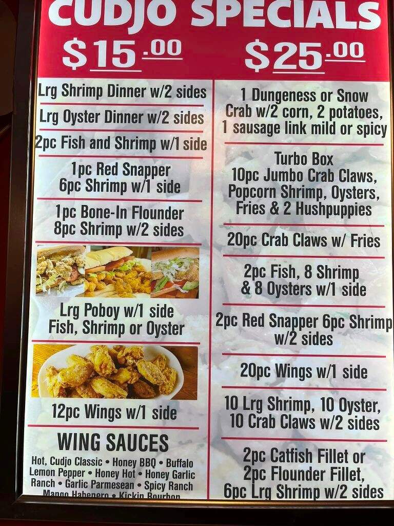 Cudjo Seafood - Bayou La Batre, AL menu_pic
