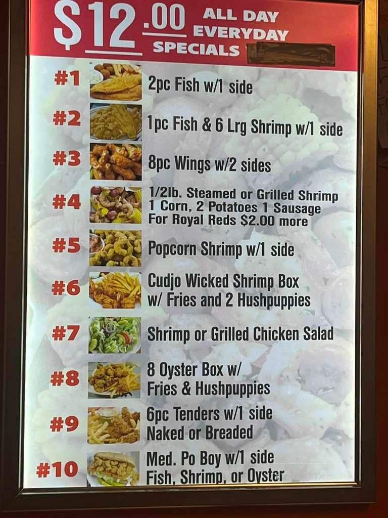 Cudjo Seafood - Bayou La Batre, AL menu_pic