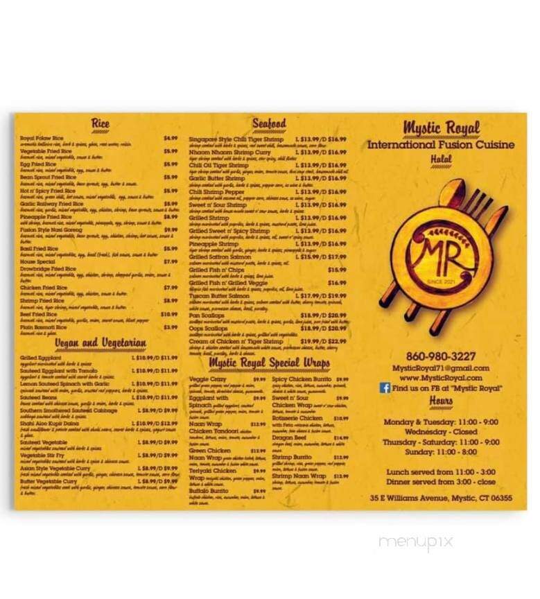 Mystic Royal - Stonington, CT menu_pic