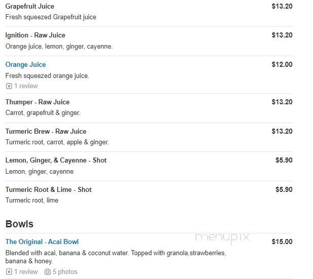 Qwench Juice Bar & DRNK Coffee + Tea - Windsor Hills, CA menu_pic