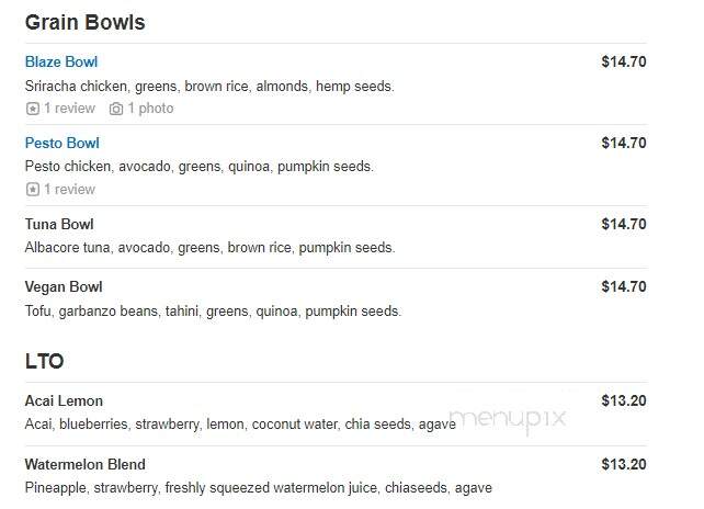 Qwench Juice Bar & DRNK Coffee + Tea - Windsor Hills, CA menu_pic