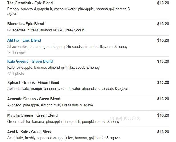 Qwench Juice Bar & DRNK Coffee + Tea - Windsor Hills, CA menu_pic