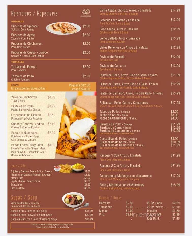 La Casa Blanca - Grantville, PA menu_pic