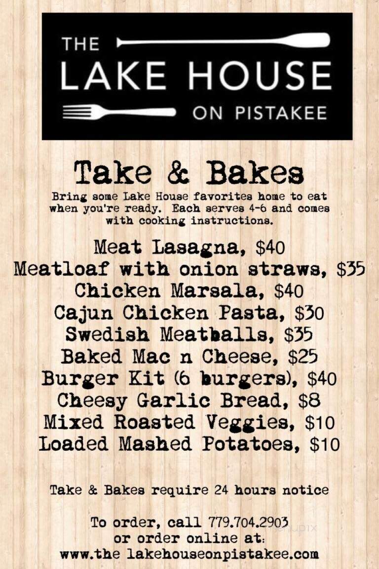 The Lake House on Pistakee - Johnsburg, IL menu_pic