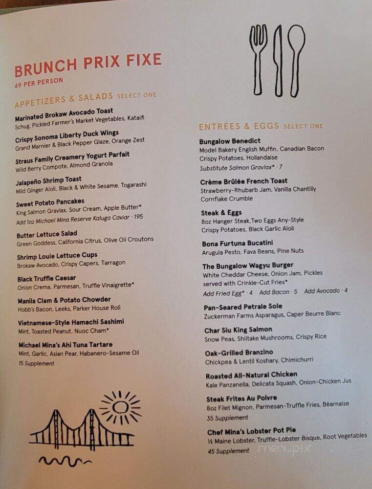 The Bungalow Kitchen - Tiburon, CA menu_pic