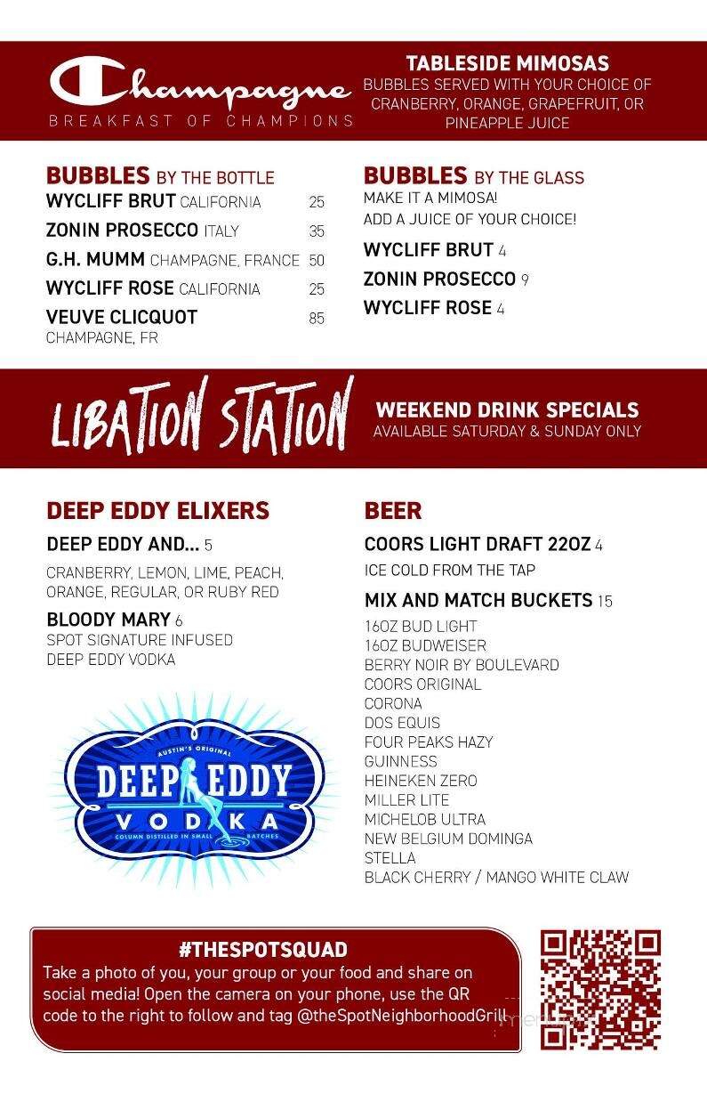 The Spot Neighborhood Grill - Scottsdale, AZ menu_pic