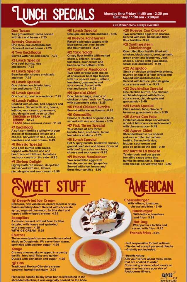 El Agave Mexican Grill and Bar - Grand Rapids, MI menu_pic