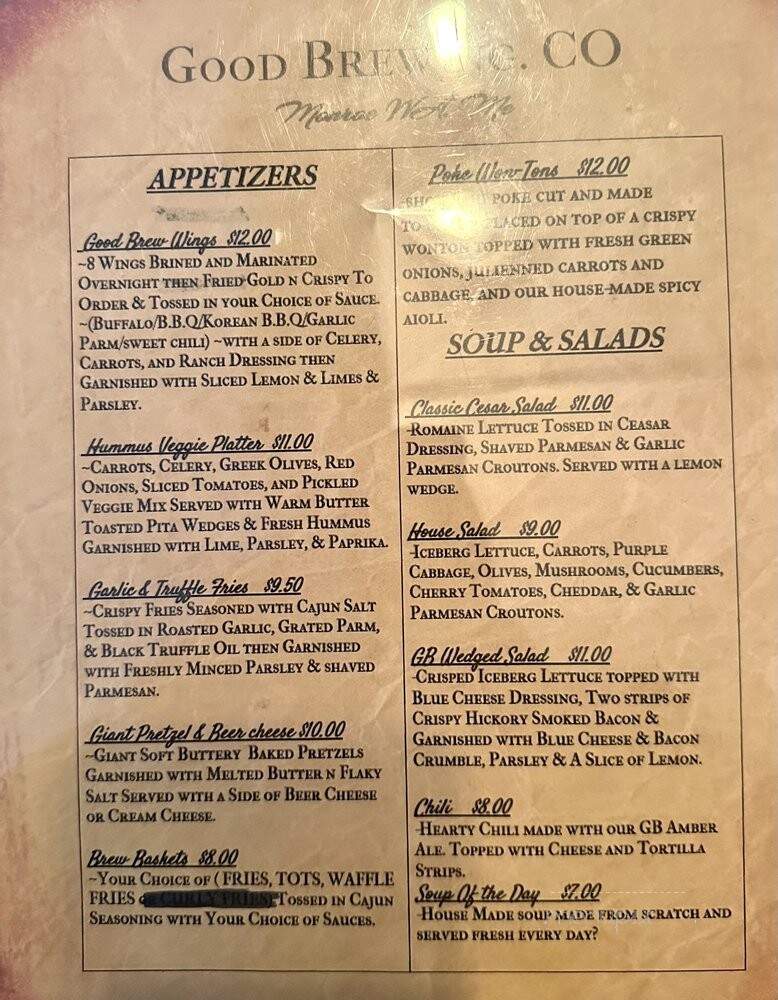 Good Brewing - Monroe, WA menu_pic