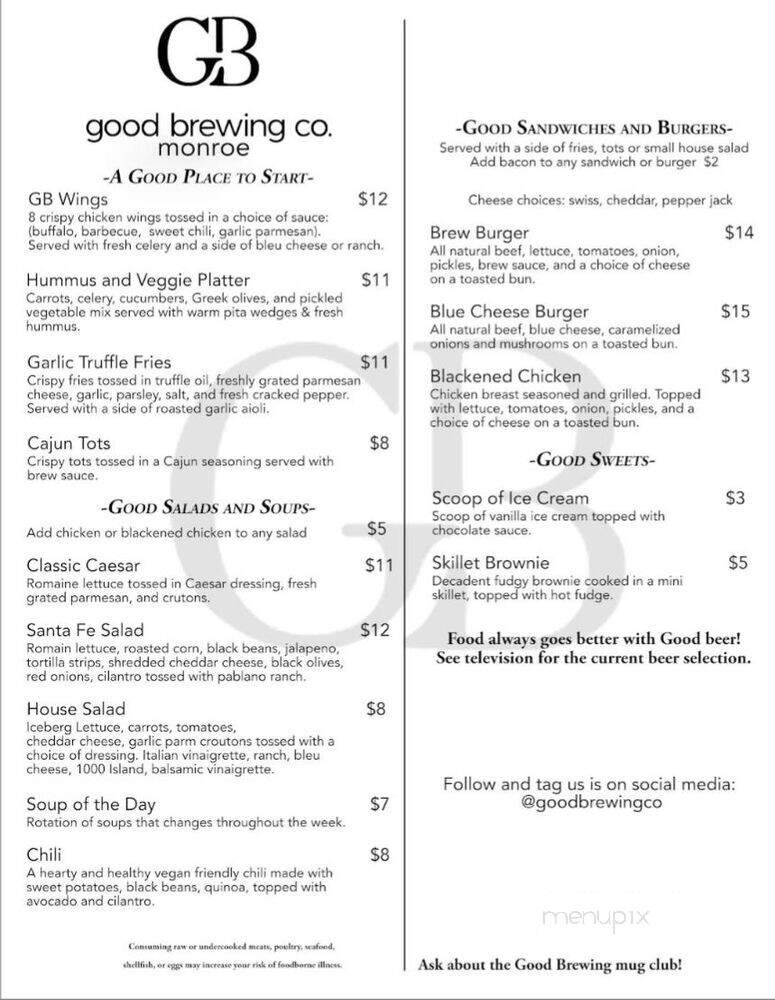 Good Brewing - Monroe, WA menu_pic
