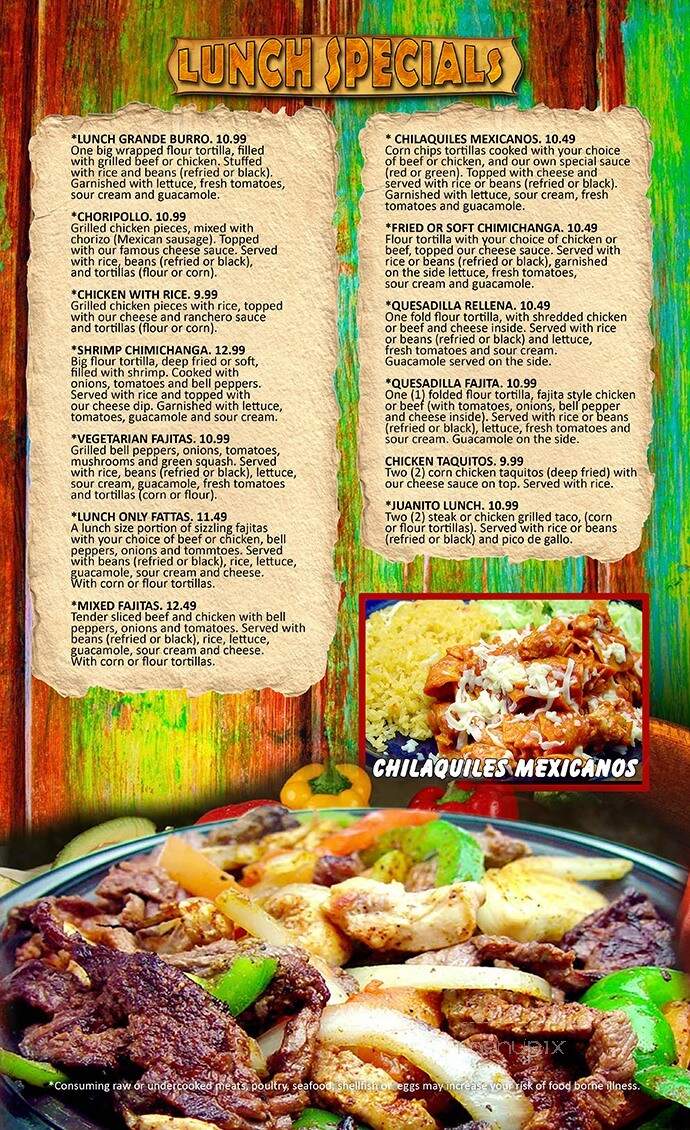 El Loro Mexican Restaurant - Belle Plaine, MN menu_pic