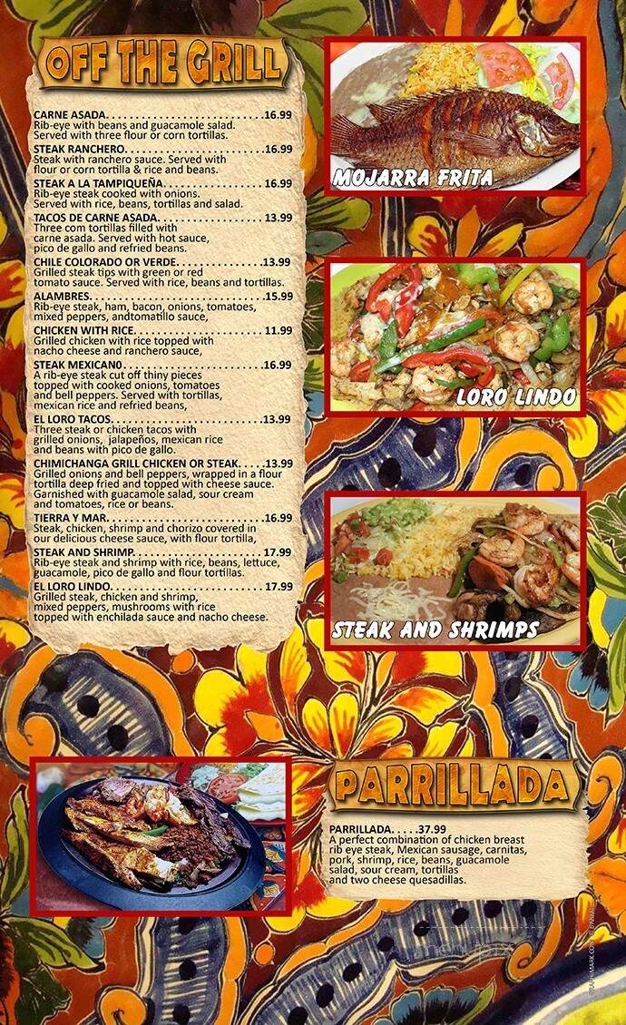 El Loro Mexican Restaurant - Belle Plaine, MN menu_pic