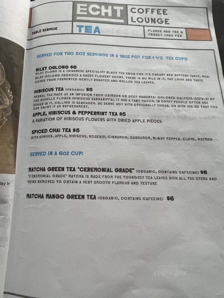 ECHT Coffee House - Pittsburgh, PA menu_pic