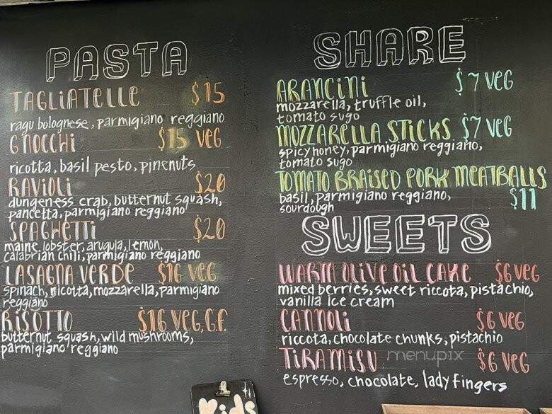 Pasta Selvatica - Los Angeles, CA menu_pic