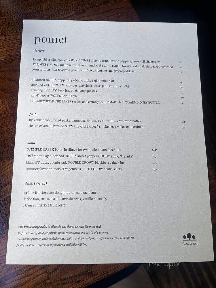 Pomet - Oakland, CA menu_pic