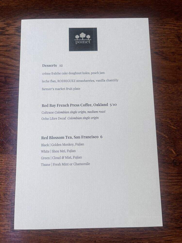 Pomet - Oakland, CA menu_pic