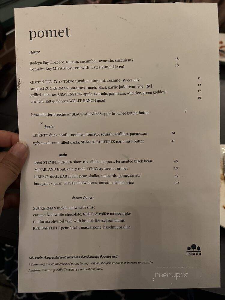 Pomet - Oakland, CA menu_pic