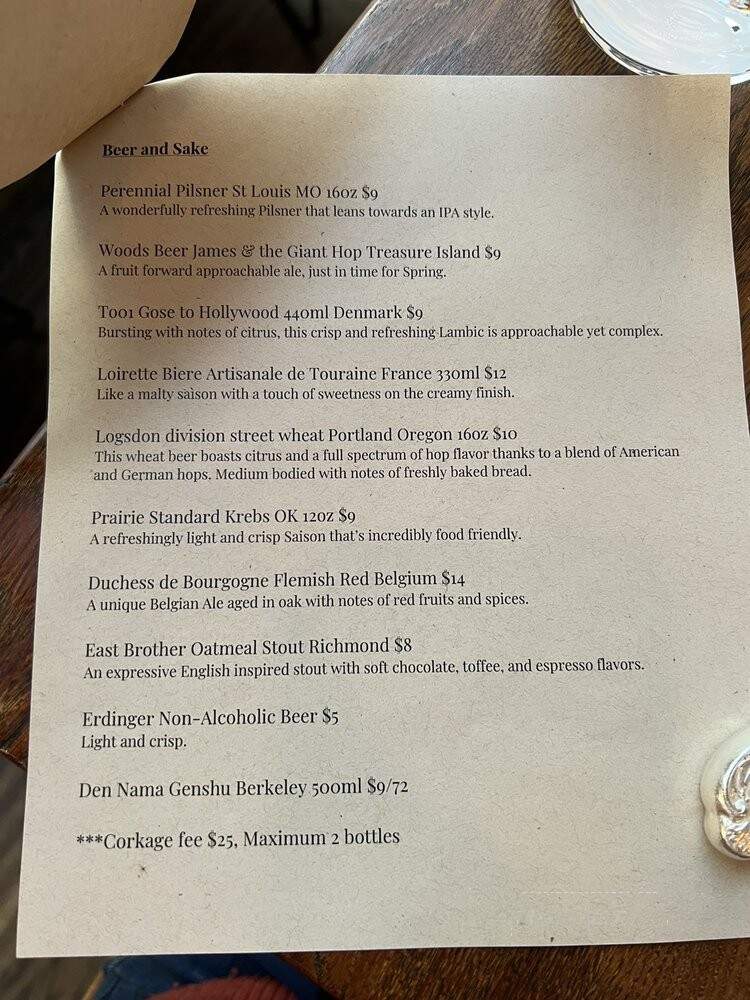 Pomet - Oakland, CA menu_pic