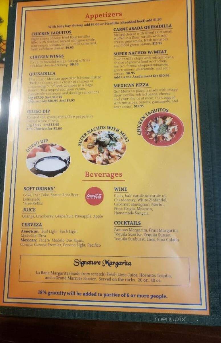 Tampico Family Mexican Restaurant - Bedford, IA menu_pic