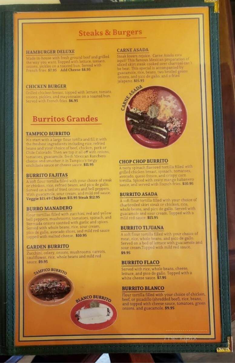 Tampico Family Mexican Restaurant - Bedford, IA menu_pic