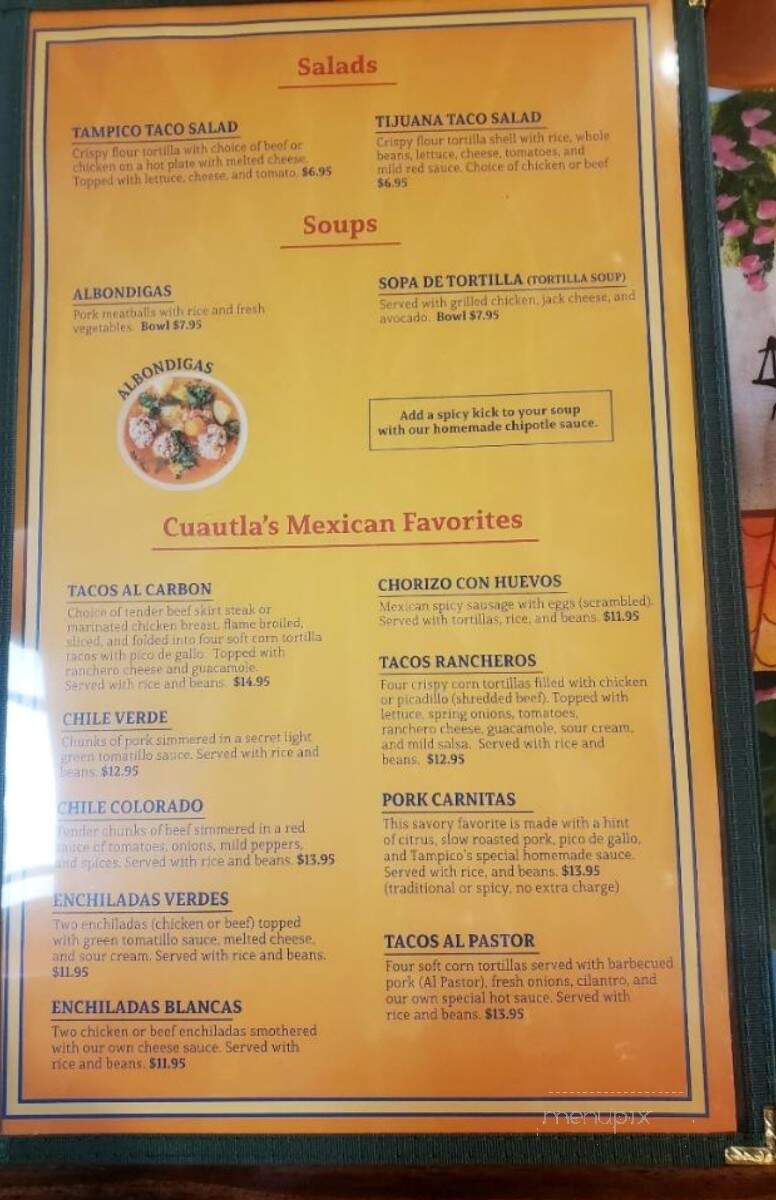 Tampico Family Mexican Restaurant - Bedford, IA menu_pic