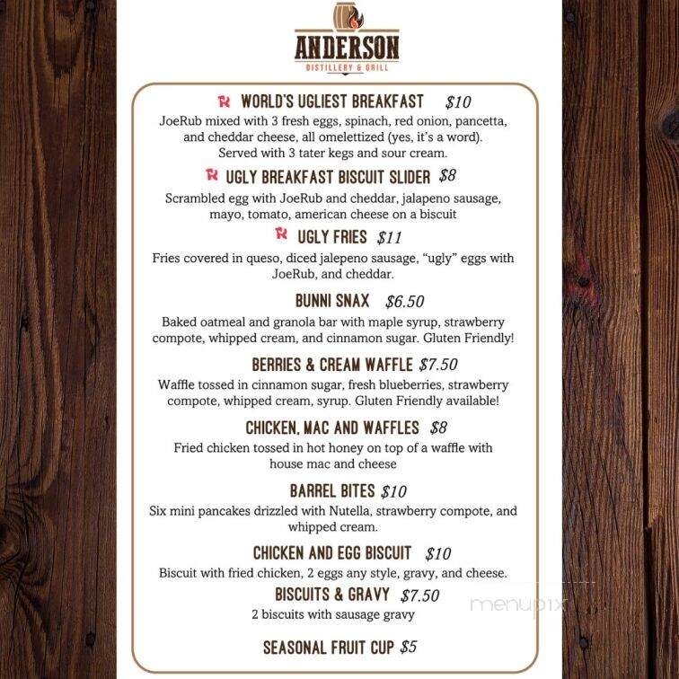 Anderson Distillery & Grill - Roanoke, TX menu_pic
