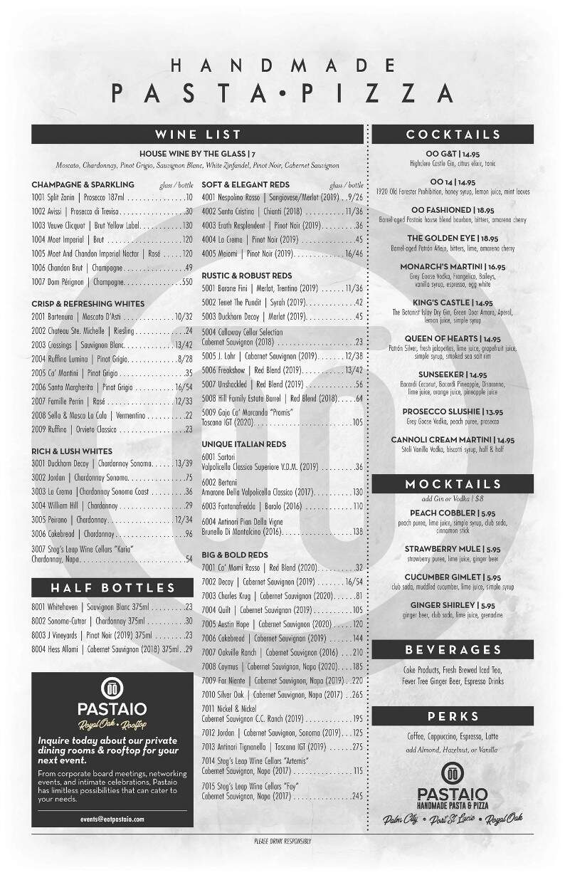 Pastaio Handmade Pasta & Pizza - Royal Oak, MI menu_pic