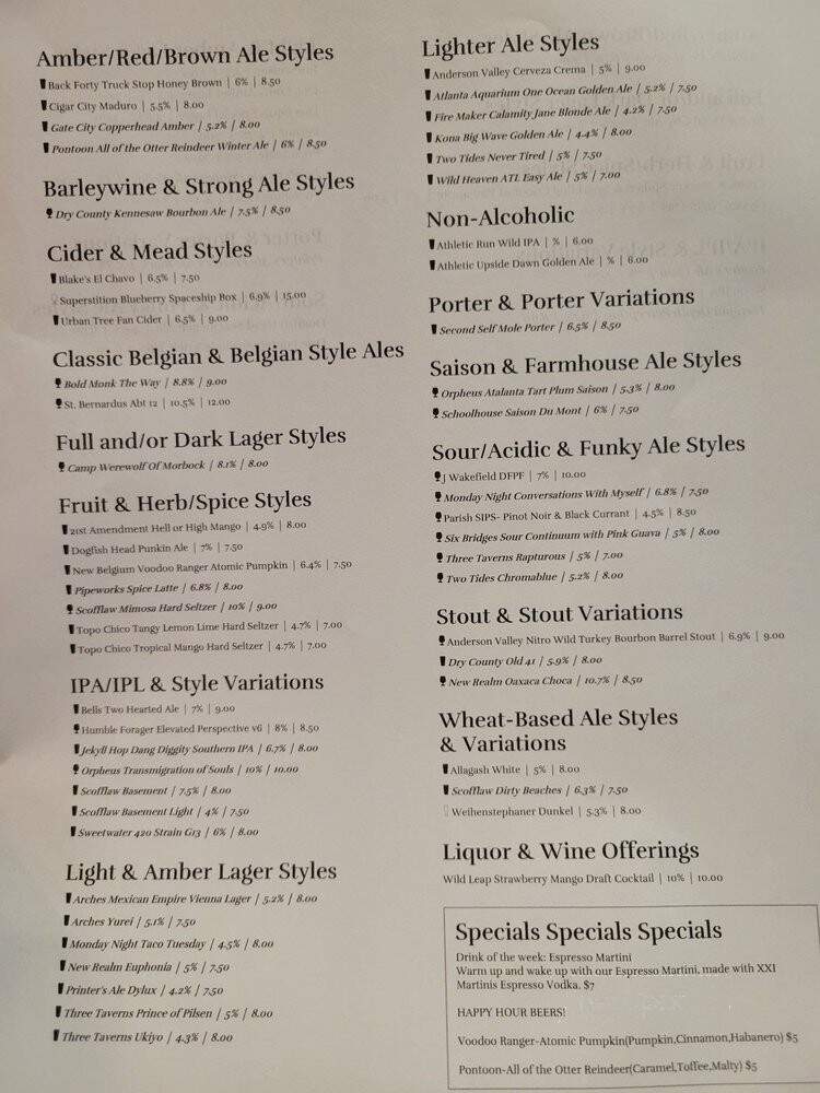 Brass Tap Craft Beer Bar - Hapeville, GA menu_pic