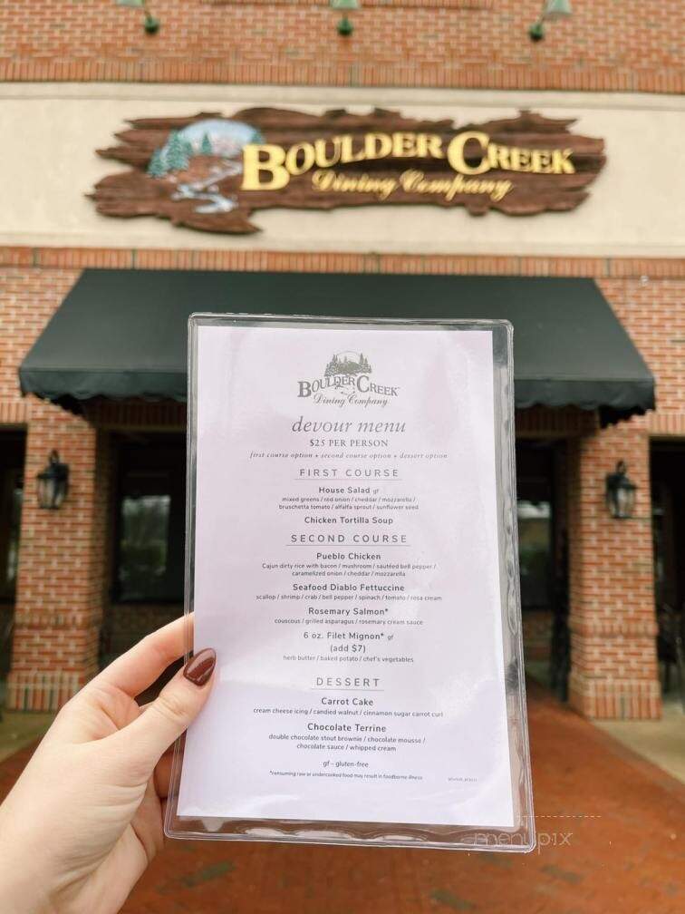 Boulder Creek Dining - Brownsburg, IN menu_pic